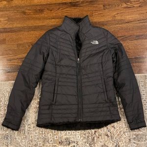 North Face Mossbud Jacket Coat Black Reversible!